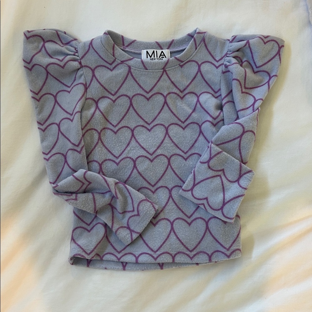 Fuzzy puff shoulder shirt